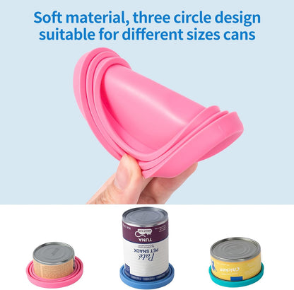 4Pack Cat Food Can Cover Lids Cute Pet Ears Shaped Pet Food Can Covers Universal 1 Fits 3 Standard 3 oz,5.5 oz,12 oz Dog Cat Can Covers Lids Toppers (4)