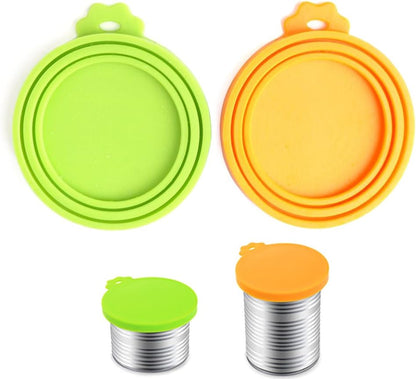Comtim Pet Food Can Cover Silicone Can Lids for Dog and Cat Food(Universal Size,One fit 3 Standard Size Food Cans) (Blue/Purple)