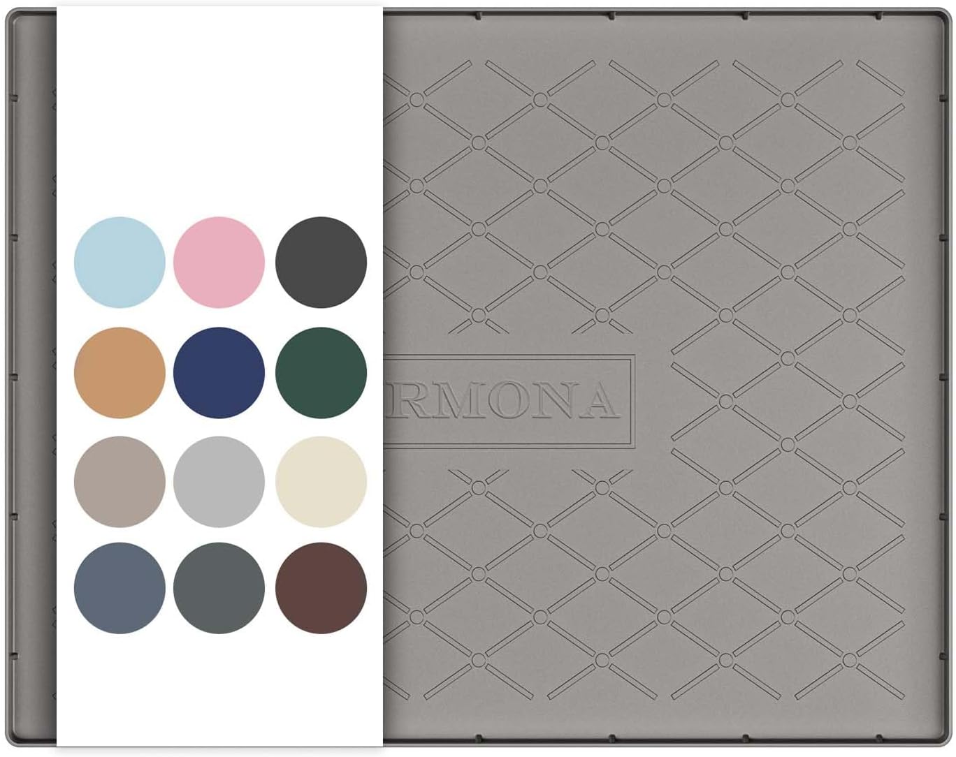 URMONA Under Sink Mat for Kitchen Waterproof, 34" x 22" Silicone Under Sink Mat for Shelf Liner Organizer, Cabinet Sink Protector Under Sink Liner for Bottom Kitchen, Bathroom(Light Grey)