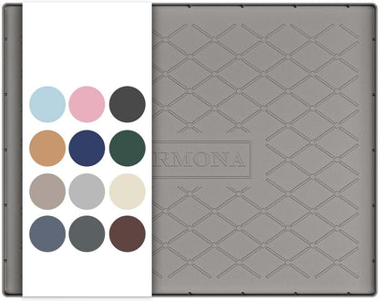 URMONA Under Sink Mat for Kitchen Waterproof, 34" x 22" Silicone Under Sink Mat for Shelf Liner Organizer, Cabinet Sink Protector Under Sink Liner for Bottom Kitchen, Bathroom(Light Grey)