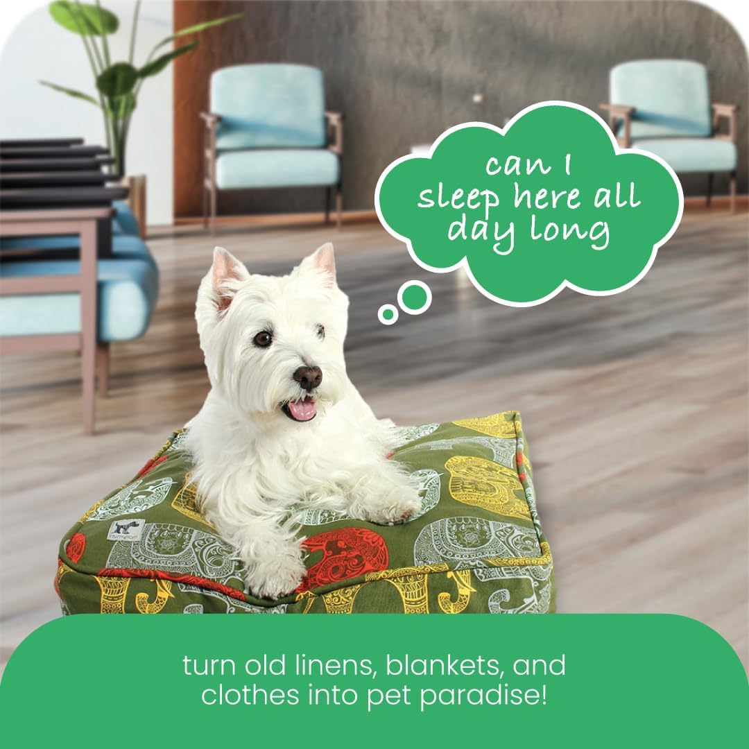 Molly Mutt Medium to Large Dog Bed Cover- Forever Young Print - Measures 27”X36”X5’’ - 100% Cotton - Durable - Breathable - Sustainable - Machine Washable Dog Bed Cover (Dd82b)