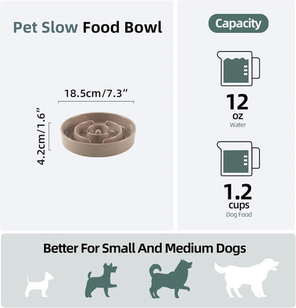 Havniva Ceramic Slow Feeder Dog Bowls, 1.6 Cups Dog Bowl Slow Feeding for Medium Breed, 8.2inch Puzzle Dog Food Bowl Slow Feeder Non-Slip Anti-Gulping and Anti-Choking Reduces Bloating
