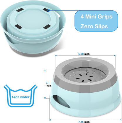 25oz Slow Drink Dog Water Bowl, No Spill Water Bowl for Dogs Cats, Non-Splash No Mess Puppy Kitten Water Feeder, Carried Portable Base for Vehicle Car,Travel,Home (Small/Medium Pets) - Pink