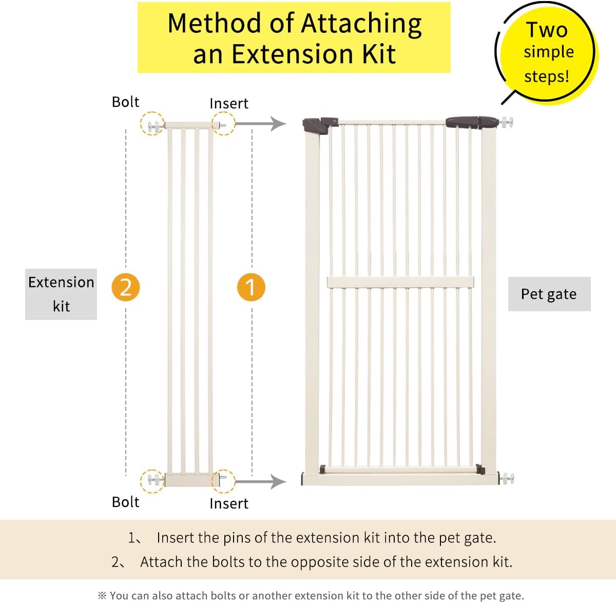 Lumizone Extra Tall Cat Gate 61.02" High Pressure Mounted Extra Wide 30.12"-34.05" (17Sizes) 1.37" Gap No Drilling Auto-Close Tall Pet Gate for Dogs (Black, 30.12"-34.05" W)