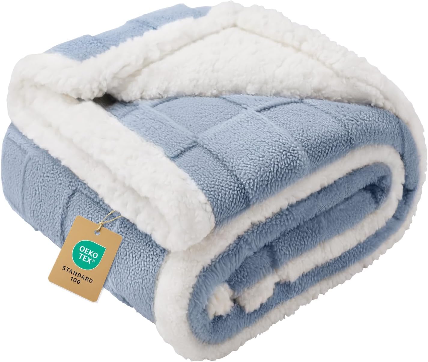 Luciphia Waterproof Dog Blanket, Leakproof Small Pet Blanket for Couch Sofa Bed Furniture Cover Protector, Washable Soft Sherpa Fleece with 3D Jacquard, Cozy Calming Reversible, Gray White, 40"x28"
