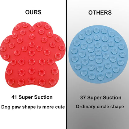 Dog Lick Pad, Dog Washing Distraction Device, Slow Eating Cute Pet Mat with Super Suction for Dogs Licking Peanut Butter, Pet Bathing, Grooming Training (red)