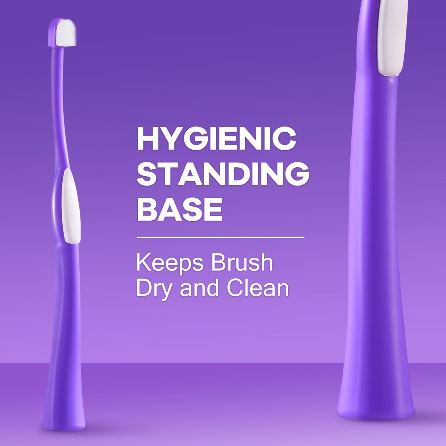 Deep-Clean Professional Pet Toothbrush – High-Efficiency Bristles & Hygienic Standing Base – 20° Ergonomic Grip Safe Daily Dental Care for Cats & Small Dogs, Blue