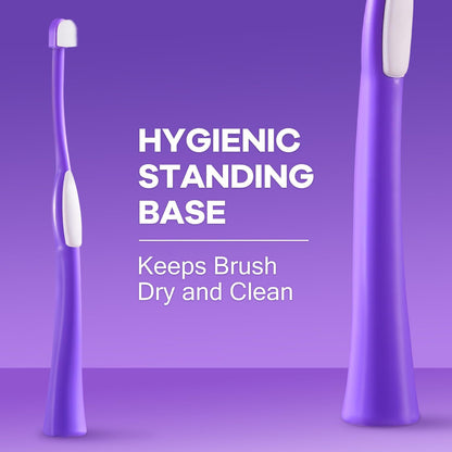 Deep-Clean Professional Pet Toothbrush – High-Efficiency Bristles & Hygienic Standing Base – 20° Ergonomic Grip Safe Daily Dental Care for Cats & Small Dogs, Blue