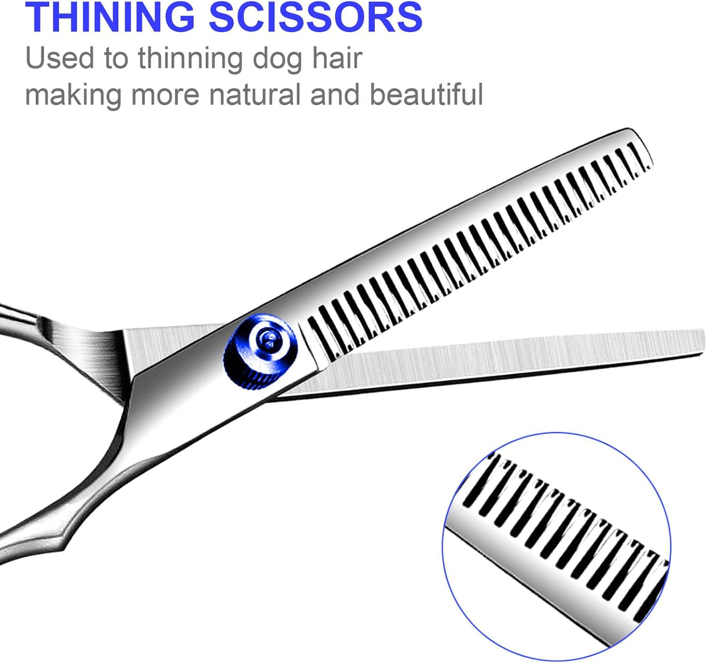 TINMARDA Dog Grooming Kit, Professional Stainless Steel Dog Grooming Scissors with Curved Shears, Pink Finger Rings - 4 Piece Sharp Durable Pet Shears for Dogs Cats At Home Salon-Quality Grooming