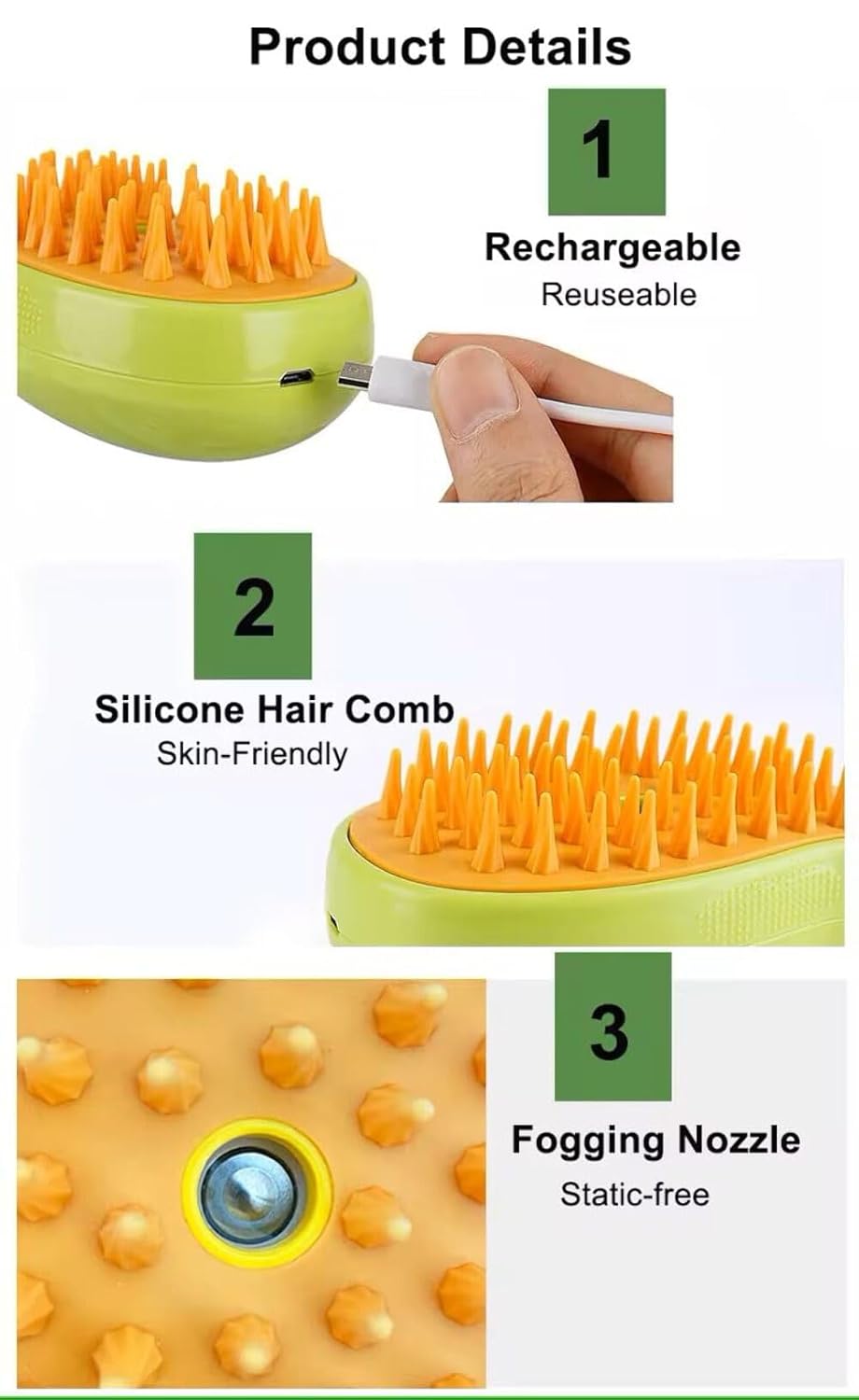 2024 Multifunctional Pet Grooming Brush - 3-in-1 Detangling and Massage Comb for Removing Loose Hair from Cats and Dogs