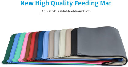 AUDWUD Silicone Waterproof Pet Feeding Mats,Anti Slip Bowl Pad,Dog Mat for Food and Water