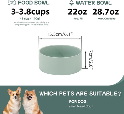 Havniva 8.3inch Ceramic Raised Dog Bowl with Stand, Elevated Dog Bowls for Large Breed Dog Food and Water Bowl Non-Slip Dog Dish Large Capacity Feeding Pet Water Bowl