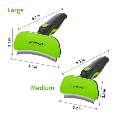 Pet Grooming Brush for Dogs and Cats, Self-Cleaning Undercoat Deshedding Tool, Effectively Reduces Shedding by Up to 95%, Long or Short Hair Remover for Grooming, Green, Hair Brush