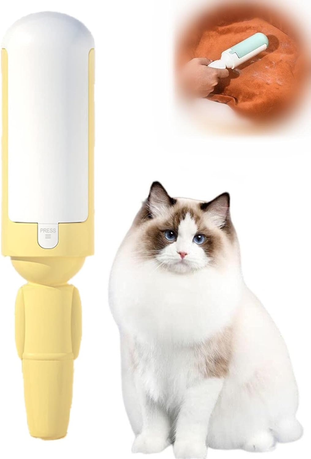 2023 New Pet Hair Remover Roller - Reusable and Washable for Dog/Cat Fur - Best for Couch and Furniture (A-White)
