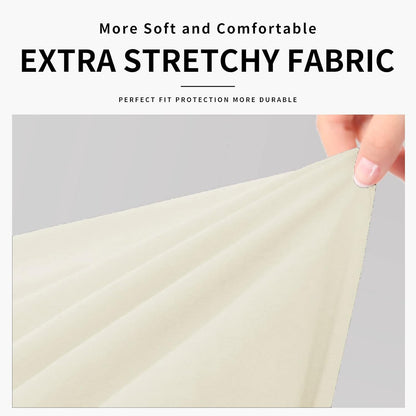 Easy-Going 100% Dual Waterproof 4 Pieces Stretch Soft Couch Cover for Dogs, Sofa Slipcover for 3 Separate Cushion Couch Leakproof Furniture Protector for Kids, Pets Dark Gray