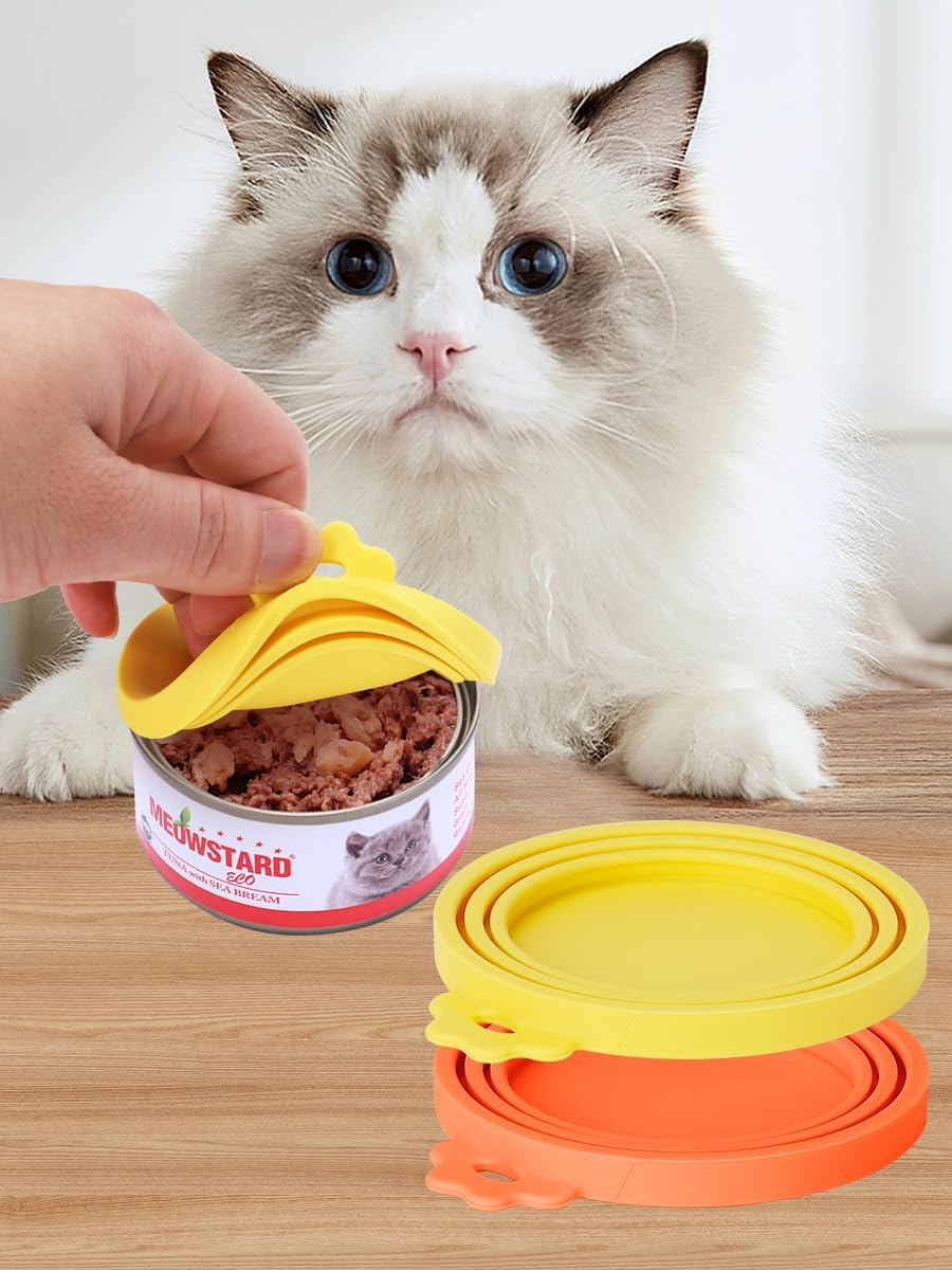 2-Pack Silicone Pet Food Can Lids – Universal Fit for Dog & Cat Food, One Lid Fits 2 Standard Can Sizes, Blue and Green