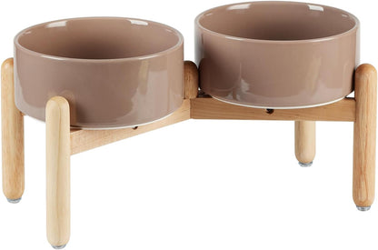 Havniva 8.3inch Ceramic Raised Dog Bowl with Stand, Elevated Dog Bowls for Large Breed Dog Food and Water Bowl Non-Slip Dog Dish Large Capacity Feeding Pet Water Bowl
