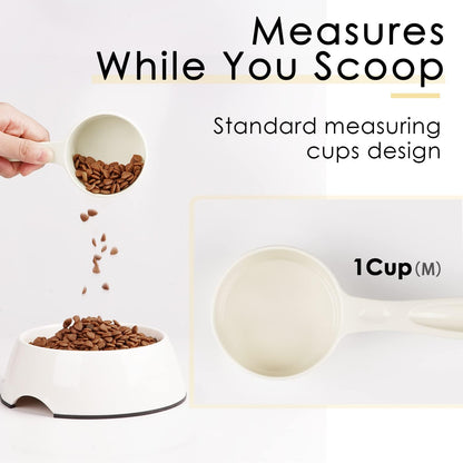 SUPERDESIGN 1 Cup Dog Food Scoop for Container Melamine Measuring Scoop for Dogs Cats Birds and Rabbits Pet Food Feeding Scoop Dishwasher Safe - Yellow