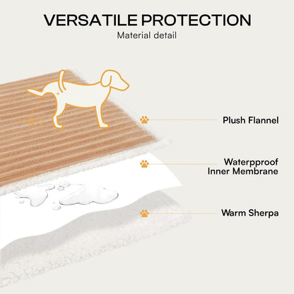 Luciphia Waterproof Dog Blanket for Large Dogs Ultra-Soft Calming Cut Pile Flannel Throw Durable & Warm Furniture Protection for Couch Bed Pet Blanket Machine Washable Stone Gray,L(65''x57'')