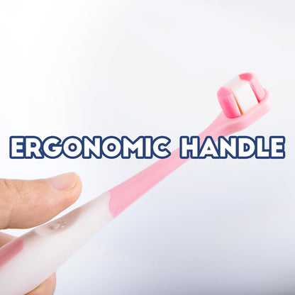 Small Dog Toothbrush, Puppy & Cat Tooth Brushing Kit, Ultra Soft Head Teeth Brush for Kitten & Tiny to Medium Pet, Doggy Toothbrushes Deep Dental Clean, 1 PCS, Pink