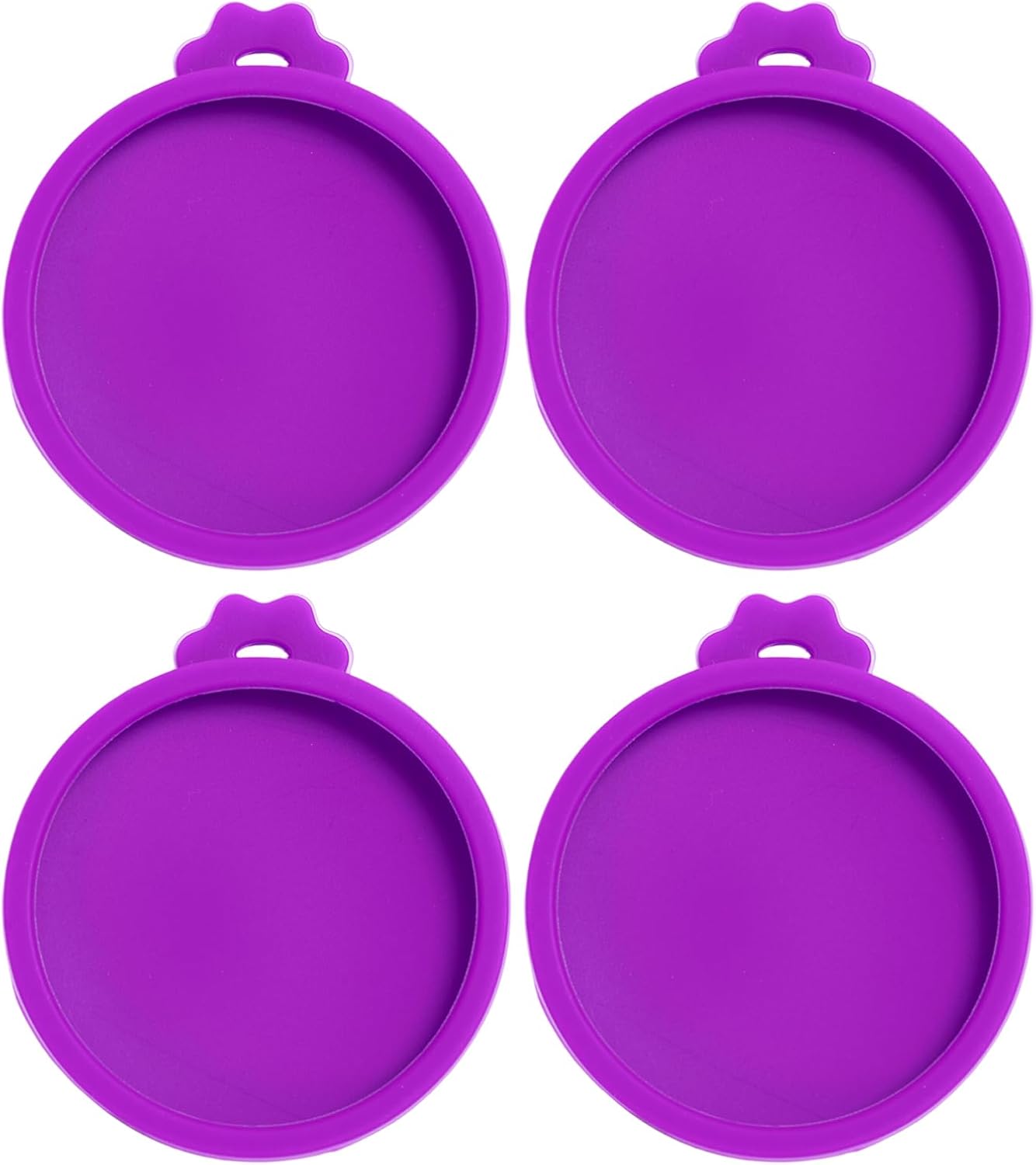 PINE & LINEN 4 Pcs 2.5inch Durable Pet Can Lids, Silicone Small Pet Can Covers Waterproof Cat Food Cans Lids for 3 oz Cat Food Cans（Yellow+Red+Pink+Blue）