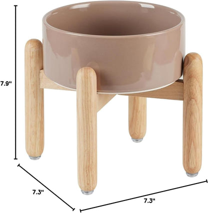 Havniva 8.3inch Ceramic Raised Dog Bowl with Stand, Elevated Dog Bowls for Large Breed Dog Food and Water Bowl Non-Slip Dog Dish Large Capacity Feeding Pet Water Bowl