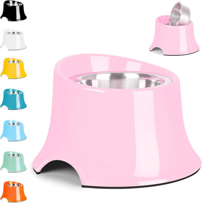 Tilted Elevated Dog Bowls Non-Slip & Non-Spill Pet Feeder with Elevated Detachable Melamine Stand, High Capacity Tilted Dog Bowl for Medium Small Size Dogs M/2 Cup Black
