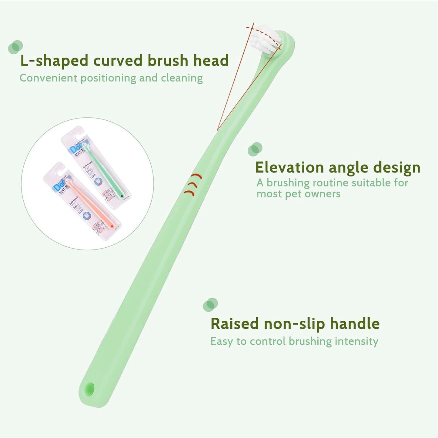 salbsever 4Pcs Dog Toothbrush Pet Toothbrush Soft Mini Cat Tooth Brush Puppy Tooth Brush, Travel Portable Mini Head Deep Clean Kit for Small Dog & Cat, Puppy, Kitten