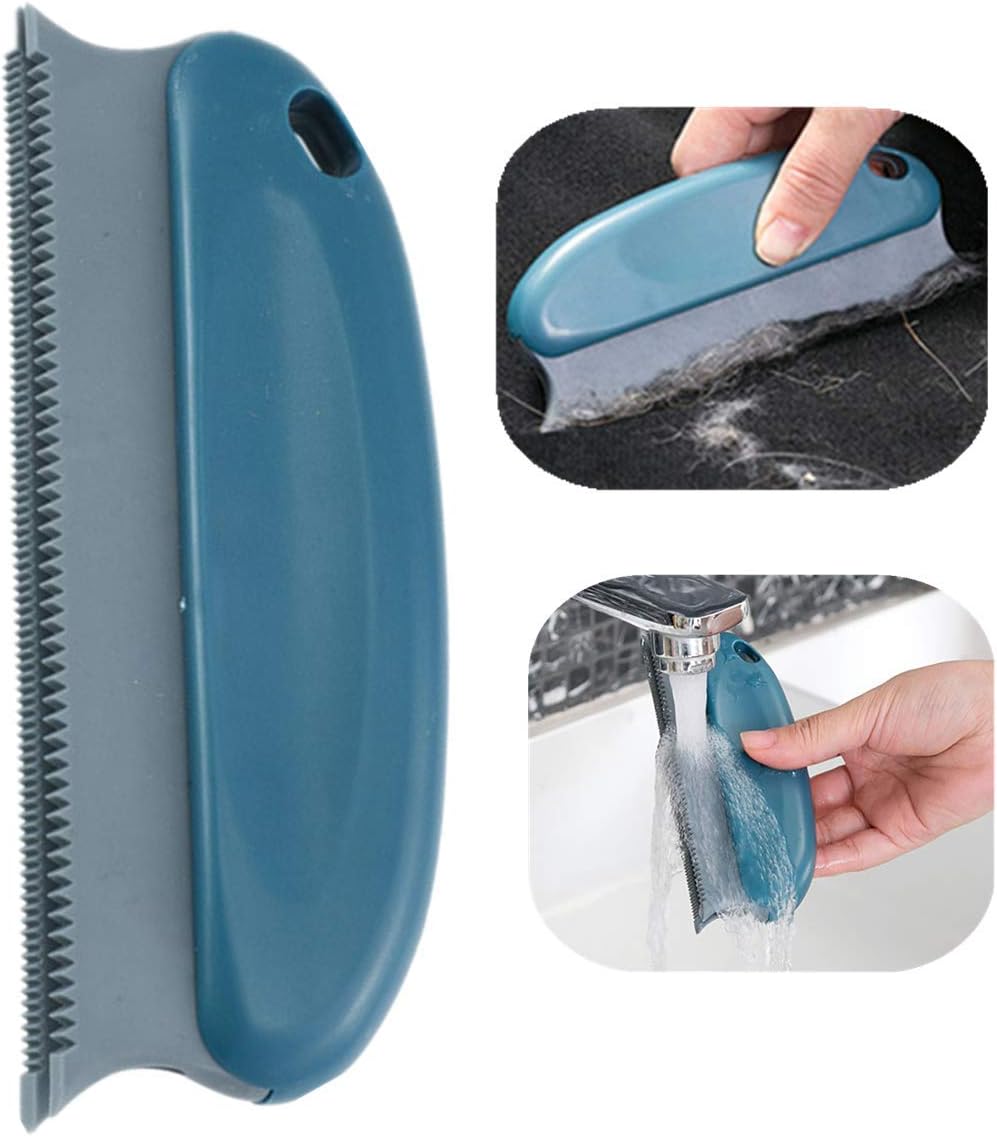 N-S Pet Hair Remover Brush Pet Grooming Comb Dog Cat Hair Remover Lint Remover Brush Pet Hair Detailer Grooming Rake Pet Grooming Brush for Carpet/Couch/Furniture/Blankets/Clothing/Car/Bed (Navyblue)