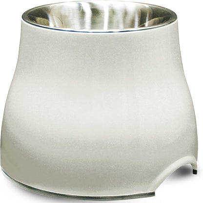 Dogit Elevated Dog Bowl, Stainless Steel Dog Food and Water Bowl for Large Dogs, White, 73753