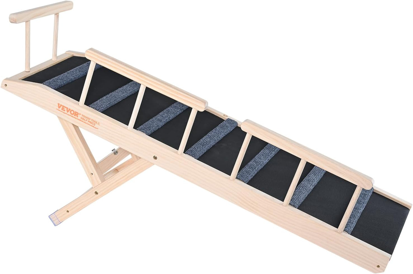 VEVOR Dog Ramp, Folding Pet Ramp for Bed, Adjustable Dog Ramp for Small, Large, Old Dogs & Cats, Wooden Pet Ramp with 39.3" Long Ramp, Adjustable from 15" to 22", Suitable for Couch, Sofa, Car