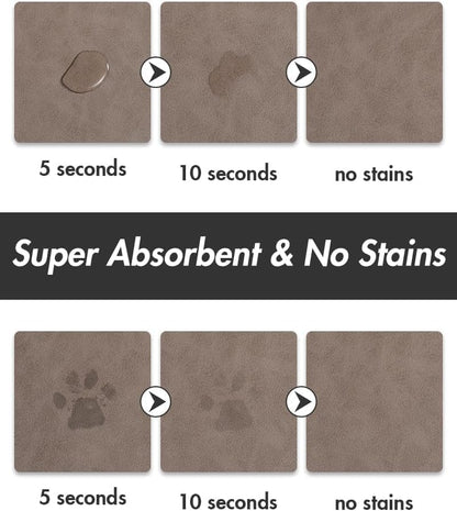 Absorbent Dog Food Mat-Cat Dog Mat for Food and Water Bowl, Quick Dry Pet Food Mat, No Stains Dog Feeding mat, Dog Accessories Pet Supplies Mat-Dog Water Bowl Mat for Messy Drinkers