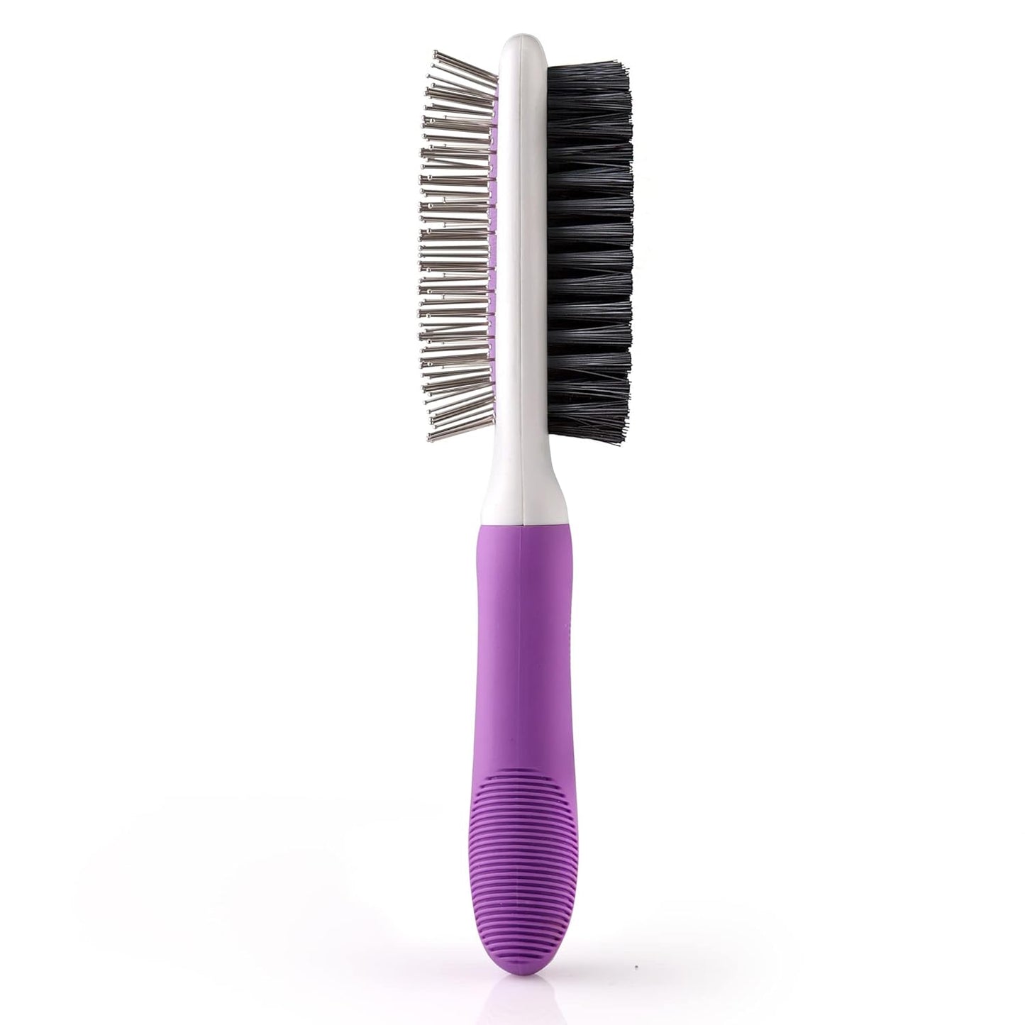 Pet Grooming Brush - Fur Detangling Pins & Coat Smoothing Slicker Bristles, Two-Sided Design for Dogs, Cats & Other Animals