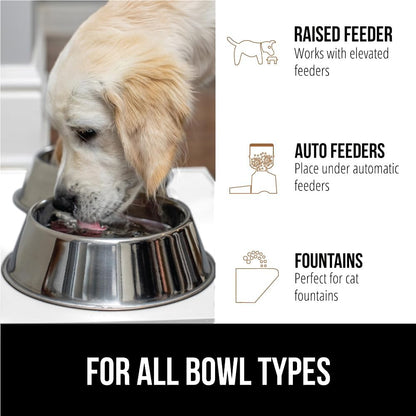 GORILLA GRIP 100% Waterproof Raised Edge BPA Free Silicone Pet Feeding Mat, Dog Cat Food Mats Contain Spills Protects Floors, Placemats for Cats and Dogs Water Bowl, 18.5x11.5, Gray