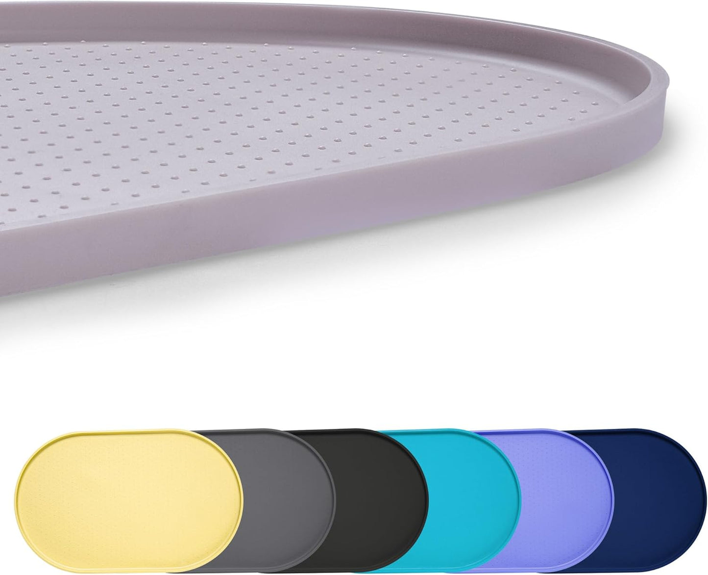 100% Waterproof 0.5" Raised Edge BPA Free Silicone Dog Food Mat, Pet Cat Feeding Mats Contain Spills Protects Floors, Placemats for Cats and Dogs Water Bowl Dishwasher. (Small, Gray)