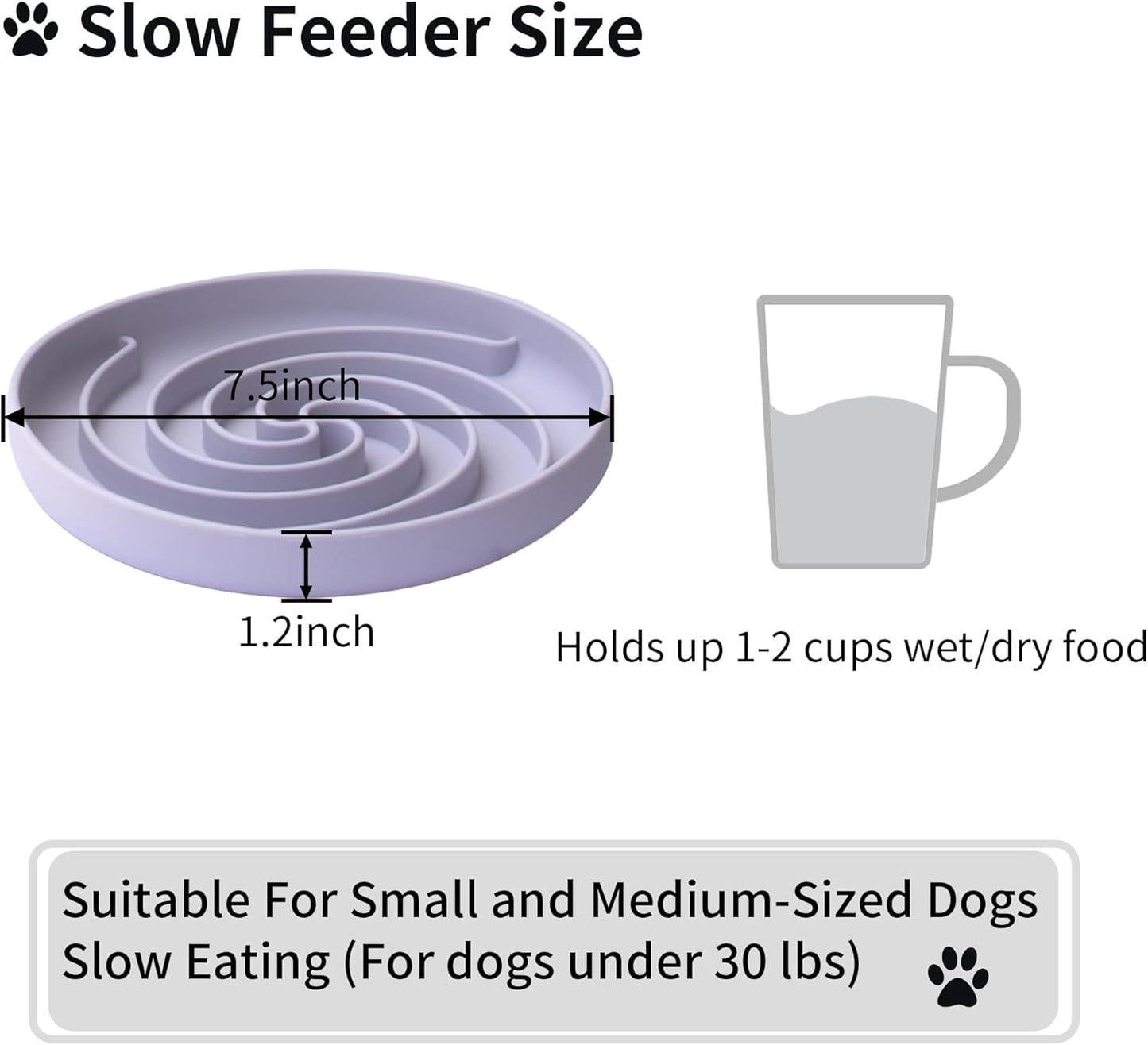 Bifeaw Slow Feeder Dog Bowls, Dishwasher Microwave Safe Silicone Puppy Puzzle Bowl with Non-Slip Design for Eating (Grey Green)