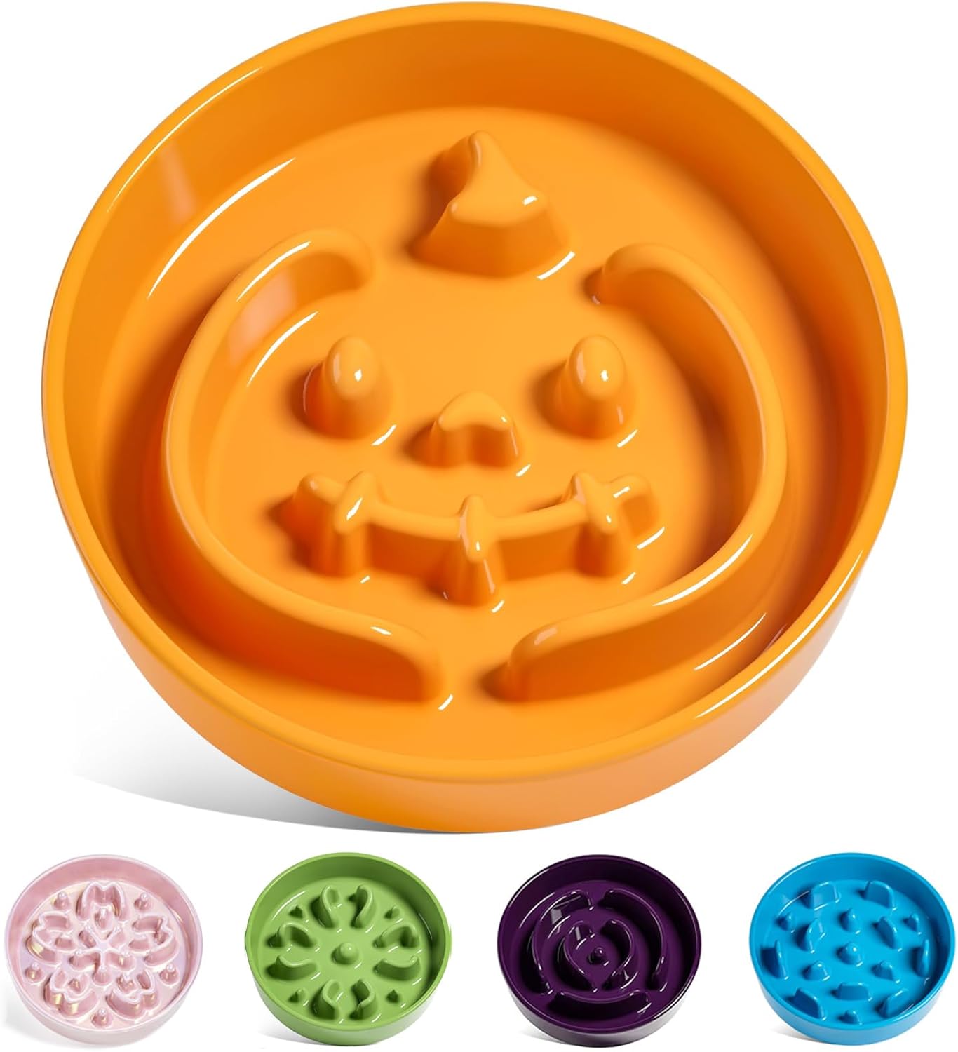 LE TAUCI Dog Bowls Slow Feeder Ceramic, 1.5 Cup Slow Feeding Bowl for Small and Medium Breed, Puzzle Dog Food Bowl for Fast Eater, Maze Purple