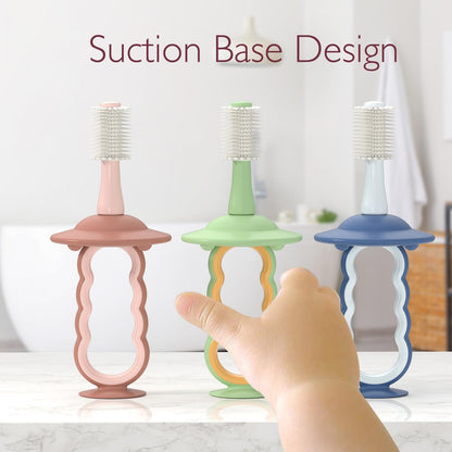 Momcozy Silicone Finger Toothbrush for Baby, Baby Finger Toothbrush for Training Teething, Infant Oral Cleaner, 2 Pcs Silicone Toothbrush