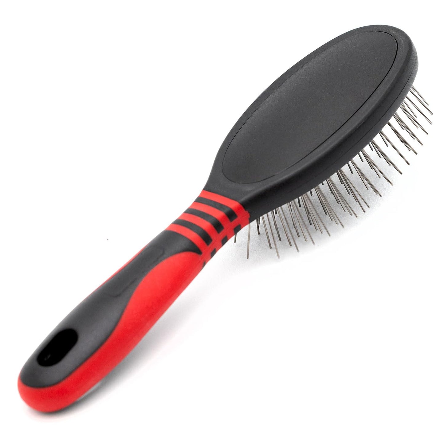 Jeffers Pet Dual Level Pin Universal Slicker Brush for Dogs, Cats & Small Pets - Curved Grooming Brush with Long & Short Pins for Shedding, Detangling, Finishing - Remove Mats & Dead Coat - Large