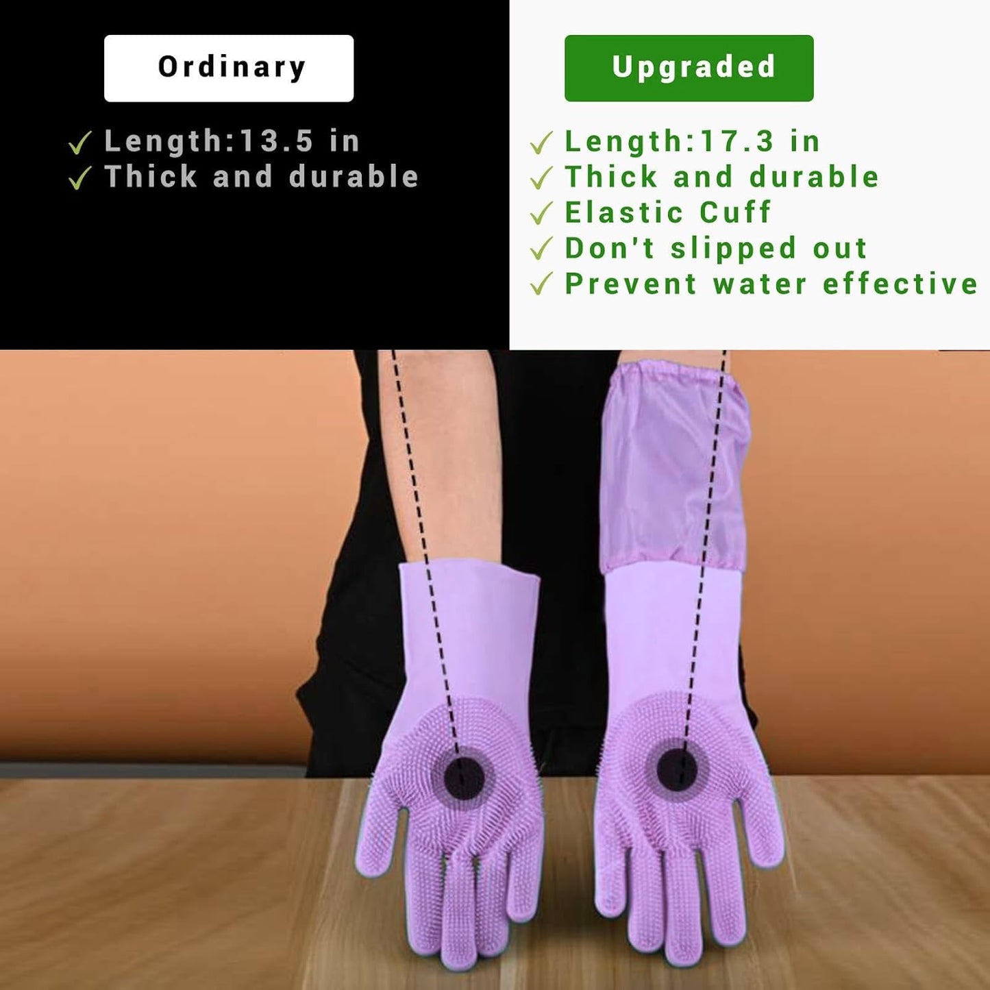 Dog Washing Gloves, Pet Grooming Gloves with Soft Brushes, Bathing and Massaging for Dogs and Cats, Silicone Heat Resistant Cleaning Gloves with High-Density Teeth (Gray)