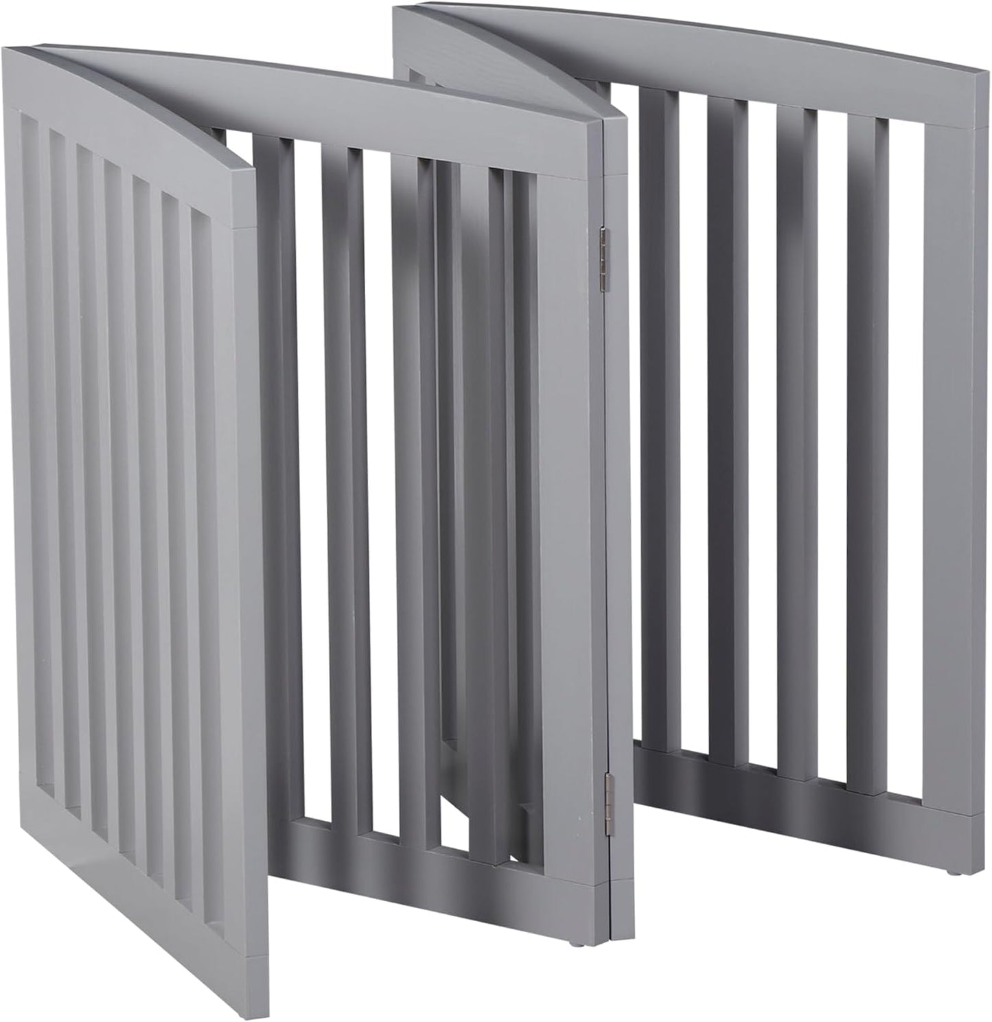 ZENY Freestanding Pet Gate for Dogs - 4 Panels Indoor Foldable Dog Fence for Stairs, Hallways, or Doorways - 82x24-Inch Freestanding Dog Gates, Brown