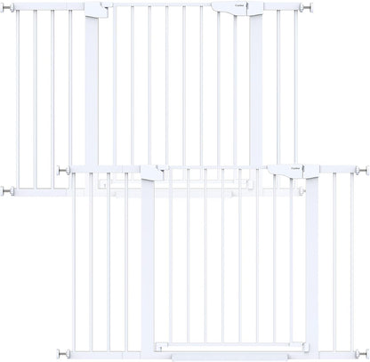 Cumbor 36.6-64" Extra Wide Baby Gate for Stairs, Dog Gates for Doorways, Auto-Close Pet Gate Indoor, Pressure Mounted Walk Through Safety Child Gate for Kids Toddler, Tall Pet Puppy Fence Gate, Brown