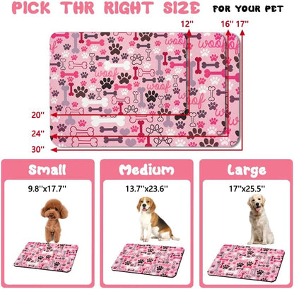 Dog Food Mats for Floors Waterproof, Pet Water Bowl Mats Pet Feeding Absorbent Placemats Plaid 12 * 20 inch