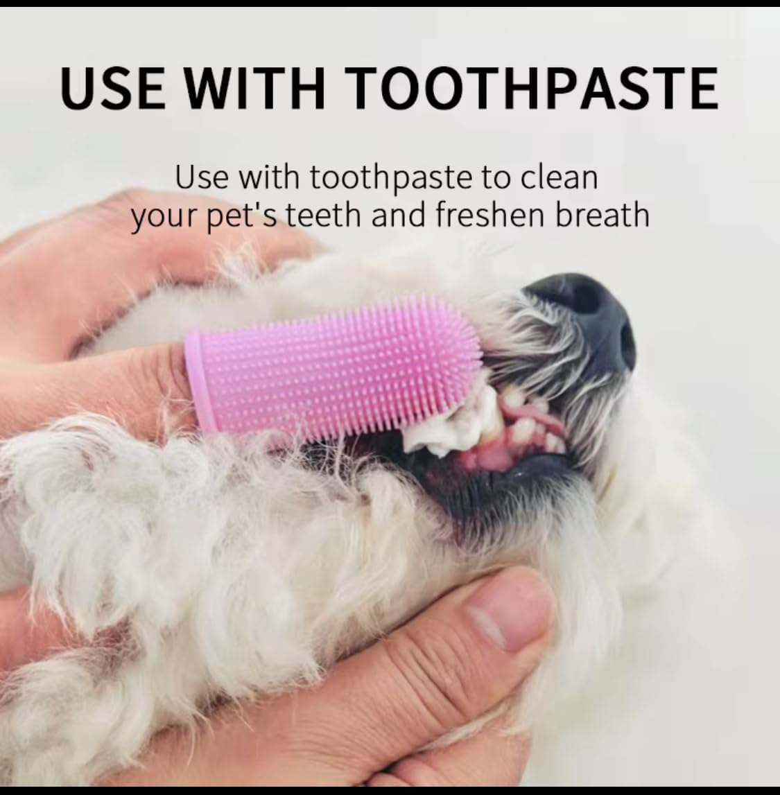 Gomoly Pet Toothbrush, 360 ° Dog Tooth Cleaning Set, Cat Finger Cover Toot-hbrush for Cleaning Tongue Coating and Tooth Care, Pet Silicone Finger Cover Toothbrush Set of 2 with Case (Blue),Large