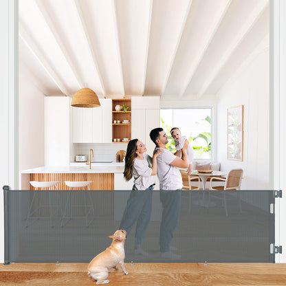 COMOMY 118" Retractable Baby Gates Extra Wide, Retractable Dog Gate for Large Openings, Extra Long Dog Gates for The House, Extra Large Mesh Pet Gate for Stairs, Doorways, Hallways, Indoor&Outdoor