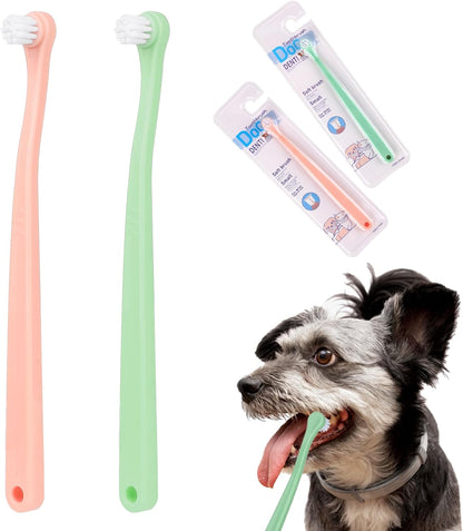 salbsever 4Pcs Dog Toothbrush Pet Toothbrush Soft Mini Cat Tooth Brush Puppy Tooth Brush, Travel Portable Mini Head Deep Clean Kit for Small Dog & Cat, Puppy, Kitten