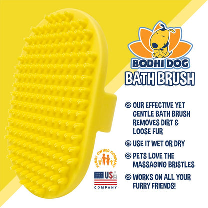 Bodhi Dog Shampoo Brush - Pet Grooming & Bath Supplies for Dogs and Cats - Bath Brush for Long & Short Hair - Premium Scrubber for Shower, Bathing & Massage (One Pack, Blue)