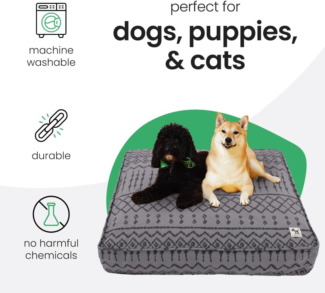Molly Mutt Medium to Large Dog Bed Cover- Forever Young Print - Measures 27”X36”X5’’ - 100% Cotton - Durable - Breathable - Sustainable - Machine Washable Dog Bed Cover (Dd82b)