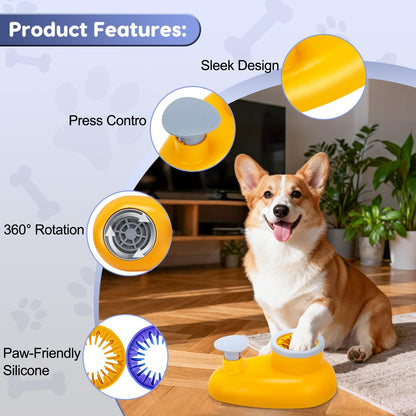 Heavy-Duty Dog Paw Cleaner for Large & XL Breeds, Manual Press & Step Pedal Wash Cup with Safe Silicone Brush, Portable Pet Foot Washer