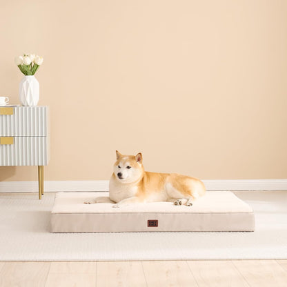 EHEYCIGA Orthopedic XL Dog Beds for Extra Large Dogs with Removable Washable Cover for Crate, Grey, 41x27